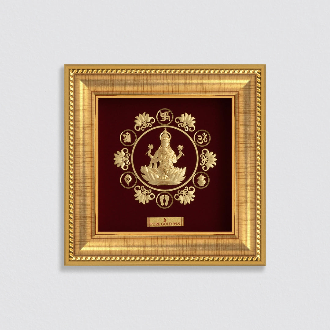 Shree Lakshmi 24K Gold Sheet Artwork Frame best for festival and corporate gifting