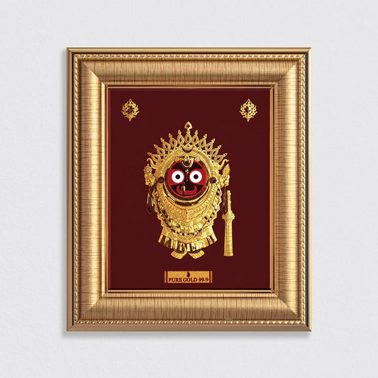 Lord Jaggarnath 24K Gold Sheet Frame best for festival and corporate gifting 