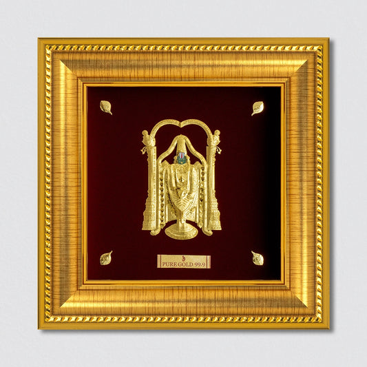 Prima Art Lord Balaji 24K Gold Sheet Artwork Frame best for festival and corporate gifting 
