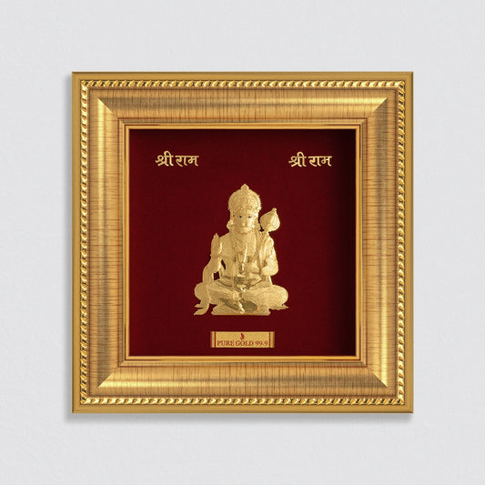 Lord Hanuman ji 24K Gold Sheet Frame best for festival and corporate gifting 