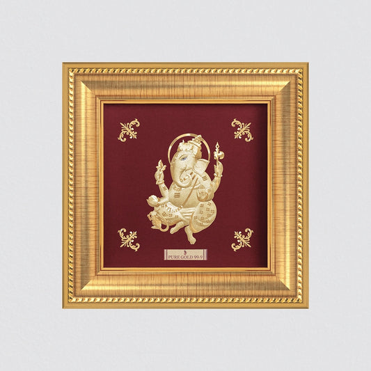 Ganesha  24K Gold Sheet Frame best for festival and corporate gifting 
