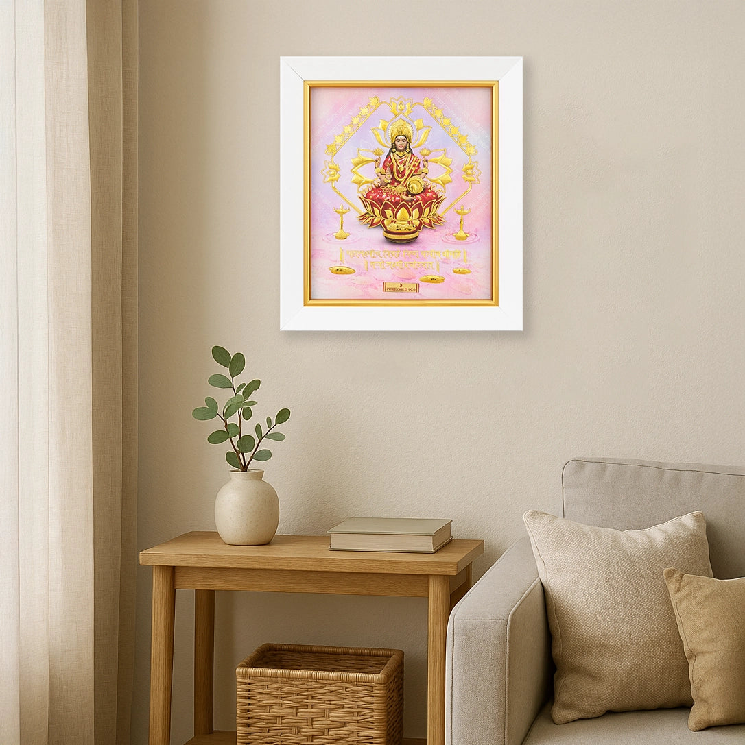 24K gold Lakshmi frame for home décor , corporate gifting and housewarming and wedding gift.