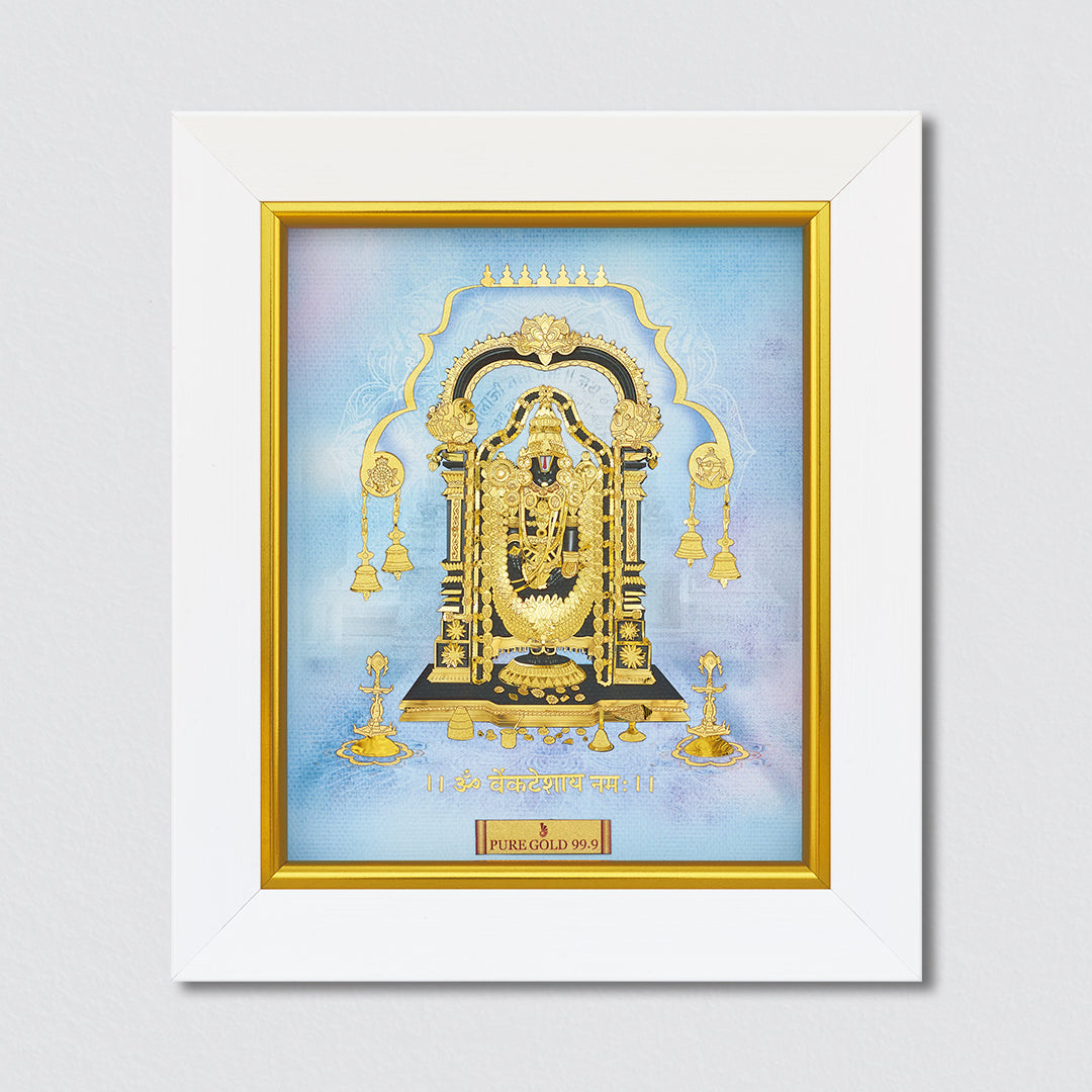 24K gold Balaji frame for home décor , corporate gifting and housewarming and wedding gift.