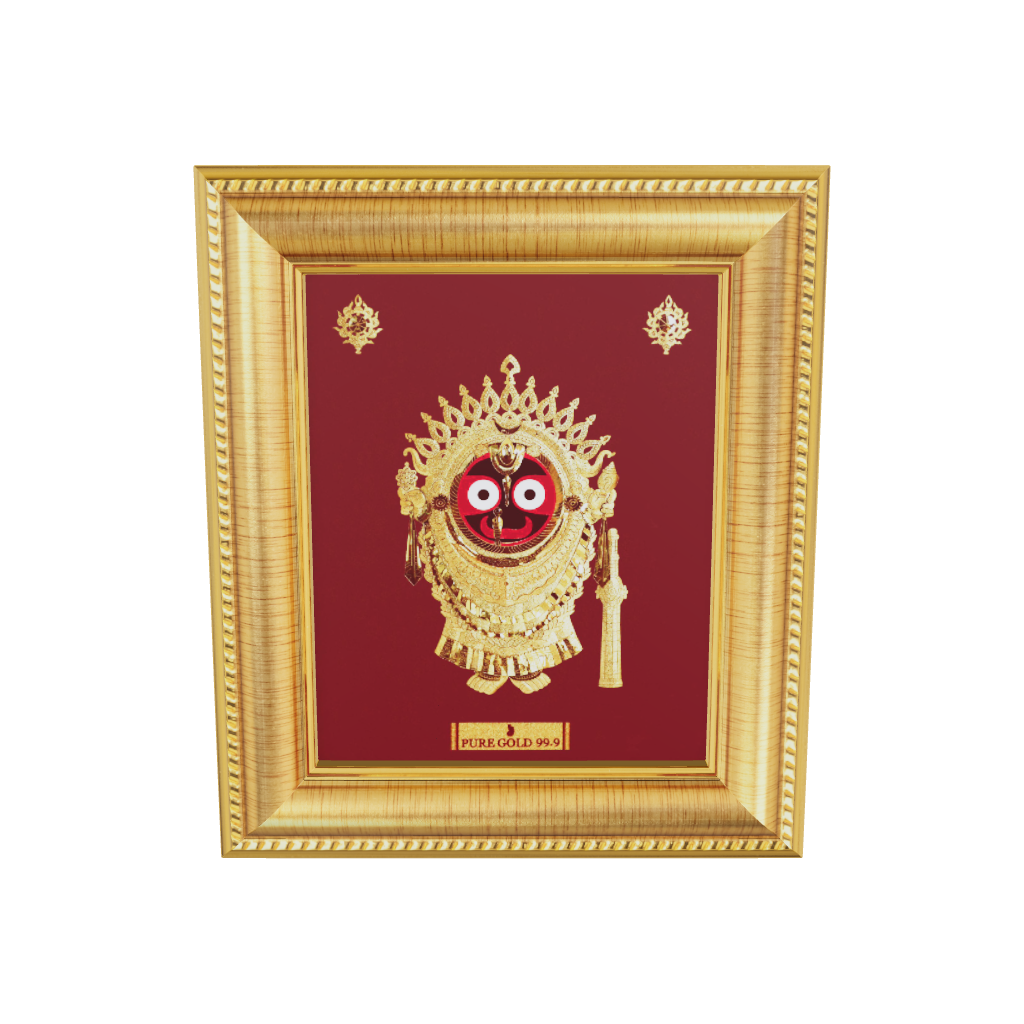 Lord Jaggarnath 24K Gold Sheet Frame best for festival and corporate gifting 