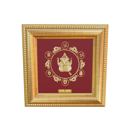 Prima Art Lord Ganesha 24K Gold Sheet Artwork Frame best for festival and corporate gifting 