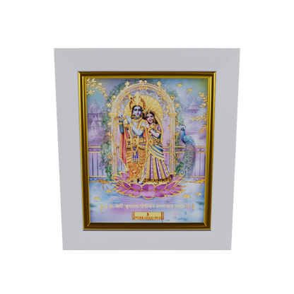24K gold Radha Krishna frame for home décor and gifting.